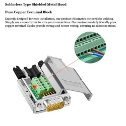 15 Position D-Sub, High Density Plug, Male Pins Connector - 4