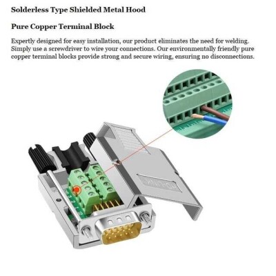 15 Position D-Sub, High Density Plug, Male Pins Connector - 4