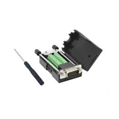 15 Position D-Sub, High Density Plug, Male Pins Connector - 1