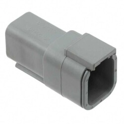 6 Position Rectangular Housing Connector Receptacle Gray - TE Connectivity Deutsch Connectors