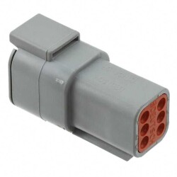 6 Position Rectangular Housing Connector Receptacle Gray - TE Connectivity Deutsch Connectors (1)