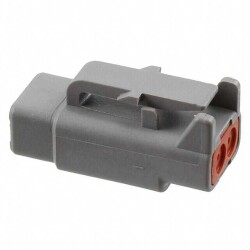 2 Position Rectangular Housing Connector Plug Gray - TE Connectivity Deutsch Connectors