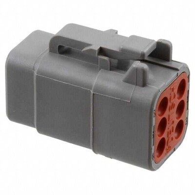 6 Position Rectangular Housing Connector Plug Gray - 1