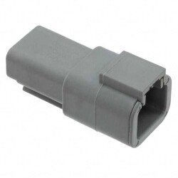 2 Rectangular Connectors - Housings Receptacle Gray - TE Connectivity Deutsch Connectors