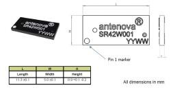 2.4-2.5GHz / 4.9-5.9 GHz Ultra Compact Dual Band WiFi Mutica SMD Antenna - 2