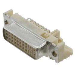 DVI-I, Dual Link Receptacle Connector 29 Position Panel Mount, Through Hole, Right Angle - Molex