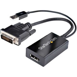 Cable Assembly DVI-D Dual Link Male and USB A Male to DisplayPort Female 0.83' (254.0mm) - 1