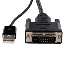 Cable Assembly DVI-D Dual Link Male and USB A Male to DisplayPort Female 0.83' (254.0mm) - 3