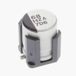 22 µF 50 V Aluminum - Polymer Capacitors Radial, Can - SMD 80mOhm 10000 Hrs @ 105°C - Panasonic Industry