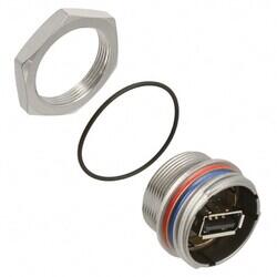 USB-A (USB TYPE-A) USB 2.0 Receptacle Connector 4 Position Panel Mount - LEMO