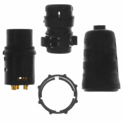 5 Position Circular Connector Plug, Male Pins Solder Cup - 1