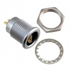 2 Position Circular Connector Receptacle, Female Sockets and Male Pins Solder Cup - LEMO