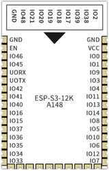 ESP-12K - Ai Thinker ESP32-S2 Chip, Xtensa 32-Bit Lx7 MCU with 8 MB, NO - 4