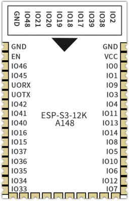 ESP-12K - Ai Thinker ESP32-S2 Chip, Xtensa 32-Bit Lx7 MCU with 8 MB, NO - 4