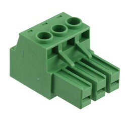 3 Position Terminal Block Plug, Female Sockets 0.300