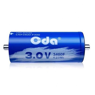 3400 F (EDLC) Supercapacitor 3 V Axial, Can - Screw Terminals 130mOhm @ 1kHz 1500 Hrs @ 65°C - 1