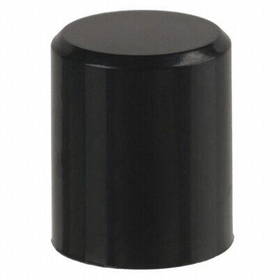 Round Pushbutton Switch Cap Black Snap Fit - 1