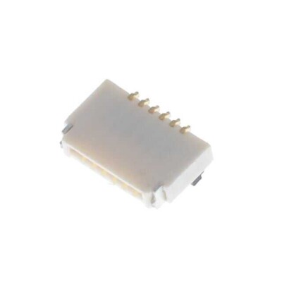 6 Position FFC, FPC Connector Contacts, Top and Bottom 0.020
