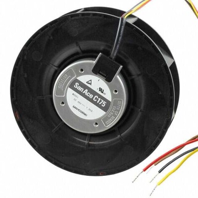 Fan Motorized Impellers 24VDC Round - 175mm Dia Ball 494.7 CFM (13.85m³/min) 4 Wire Leads - 1