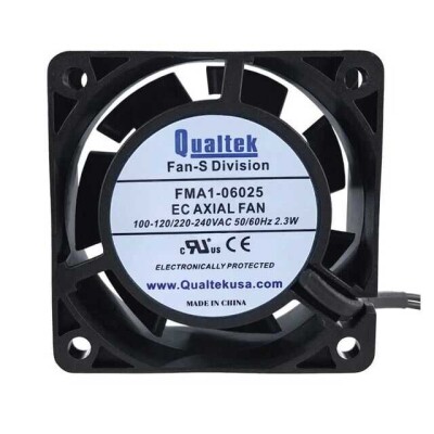 Fan Tubeaxial 100 ~ 240VAC Square - 60mm L x 60mm H Ball 16.8 CFM (0.470m³/min) 2 Wire Leads - 1