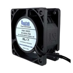 Fan Tubeaxial 100 ~ 240VAC Square - 60mm L x 60mm H Ball 16.8 CFM (0.470m³/min) 2 Wire Leads - Qualtek (1)