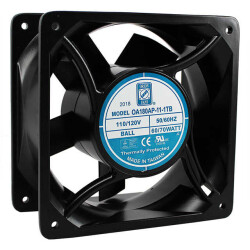Fan Tubeaxial 115VAC Square - 180mm L x 180mm H Ball 409.0 CFM (11.45m³/min) 2 Terminals - Orion Fans