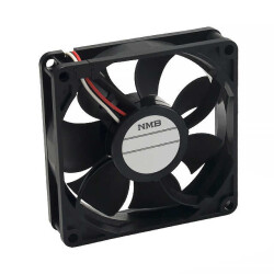 Fan Tubeaxial 12VDC Square - 80mm L x 80mm H Ball 27.5 CFM (0.770m³/min) 2 Wire Leads - NMB Technologies Corporation