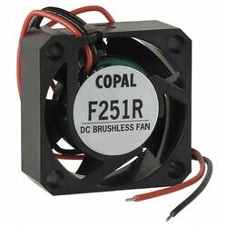 Fan Tubeaxial 12VDC Square - 25mm L x 25mm H Sleeve 1.4 CFM (0.039m³/min) 2 Wire Leads - Nidec Copal Electronics