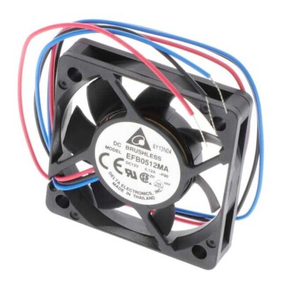 Fan Tubeaxial 12VDC Square - 50mm L x 50mm H Ball 9.2 CFM (0.258m³/min) 3 Wire Leads - 1