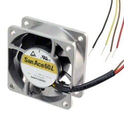 Fan Tubeaxial 12VDC Square - 60mm L x 60mm H Ball 49.4 CFM (1.38m³/min) 4 Wire Leads - Sanyo Denki America Inc.