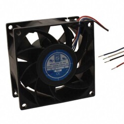 Fan Tubeaxial 12VDC Square - 80mm L x 80mm H Ball 89.0 CFM (2.49m³/min) 4 Wire Leads - Orion Fans