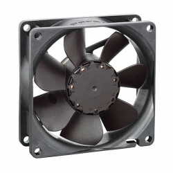 Fan Tubeaxial 12VDC Square - 80mm L x 80mm H Ball 46.5 CFM (1.30m³/min) 2 Wire Leads - ebm-papst Inc. (1)