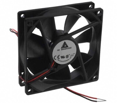 Fan Tubeaxial 12VDC Square - 92mm L x 92mm H Ball 57.9 CFM (1.62m³/min) 2 Wire Leads - 1