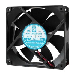 Fan Tubeaxial 12VDC Square - 120mm L x 120mm H Ball 235.5 CFM (6.59m³/min) 2 Wire Leads - Orion Fans