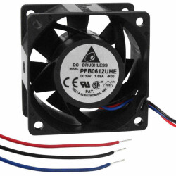 Fan Tubeaxial 12VDC Square - 60mm L x 60mm H Ball 67.8 CFM (1.90m³/min) 3 Wire Leads - 1