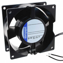 Fan Tubeaxial 230VAC Square - 92mm L x 92mm H Ball 39.4 CFM (1.10m³/min) 2 Wire Leads - ebm-papst Inc.