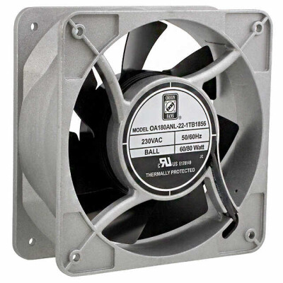 Fan Tubeaxial 230VAC Square - 180mm L x 180mm H Ball 330.0 CFM (9.24m³/min) 2 Terminals - 1