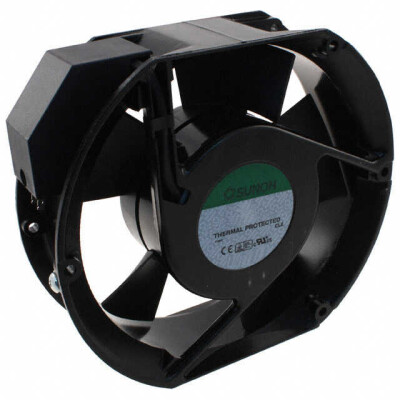 Fan Tubeaxial 240VAC Rectangular/Rounded - 171.5mm L x 151.5mm H Ball 239.0 CFM (6.69m³/min) 2 Terminals - 1