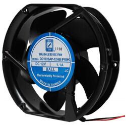 Fan Tubeaxial 24VDC Rectangular/Rounded - 172mm L x 152mm H Ball 323.0 CFM (9.04m³/min) 2 Wire Leads - Orion Fans