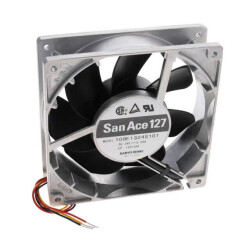 Fan Tubeaxial 24VDC Square - 127mm L x 127mm H Ball 154.0 CFM (4.31m³/min) 3 Wire Leads - Sanyo Denki America Inc.