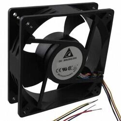 Fan Tubeaxial 24VDC Square - 127mm L x 127mm H Ball 200.0 CFM (5.60m³/min) 4 Wire Leads - 1