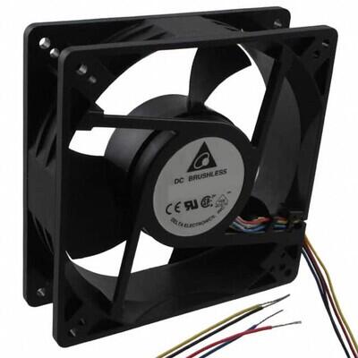 Fan Tubeaxial 24VDC Square - 127mm L x 127mm H Ball 200.0 CFM (5.60m³/min) 4 Wire Leads - 1