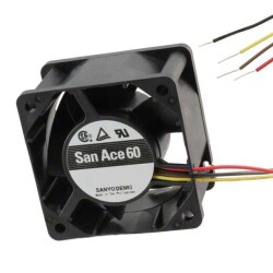 Fan Tubeaxial 24VDC Square - 60mm L x 60mm H Ball 84.0 CFM (2.35m³/min) 4 Wire Leads - Sanyo Denki America Inc.