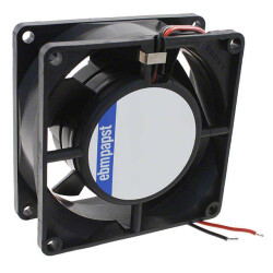 Fan Tubeaxial 24VDC Square - 80mm L x 80mm H Ball 47.1 CFM (1.32m³/min) 2 Wire Leads - ebm-papst Inc. (1)