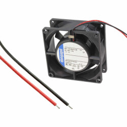 Fan Tubeaxial 24VDC Square - 80mm L x 80mm H Ball 47.1 CFM (1.32m³/min) 2 Wire Leads - ebm-papst Inc.