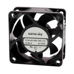 Fan Tubeaxial 24VDC Square - 60mm L x 60mm H Ball 43.1 CFM (1.21m³/min) 4 Wire Leads - 1