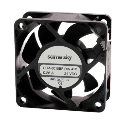 Fan Tubeaxial 24VDC Square - 60mm L x 60mm H Ball 43.1 CFM (1.21m³/min) 4 Wire Leads - 1