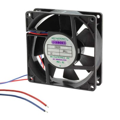 Fan Tubeaxial 24VDC Square - 92mm L x 92mm H Ball 51.0 CFM (1.43m³/min) 2 Wire Leads - 1