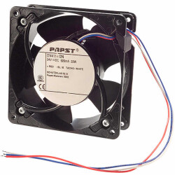 Fan Tubeaxial 24VDC Square - 119mm L x 119mm H Ball 161.9 CFM (4.53m³/min) 3 Wire Leads - ebm-papst Inc.