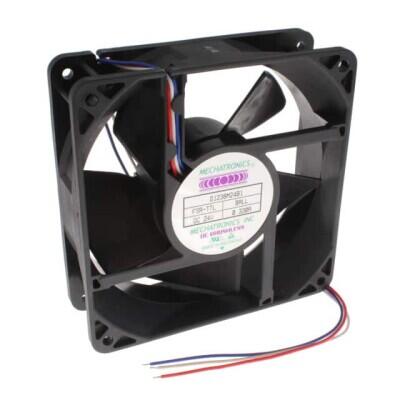 Fan Tubeaxial 24VDC Square - 120mm L x 120mm H Ball 125.0 CFM (3.50m³/min) 3 Wire Leads - 1